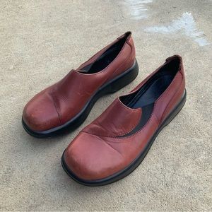 Dansko Vintage Maroon Red Leather Professional Clog Shoes
